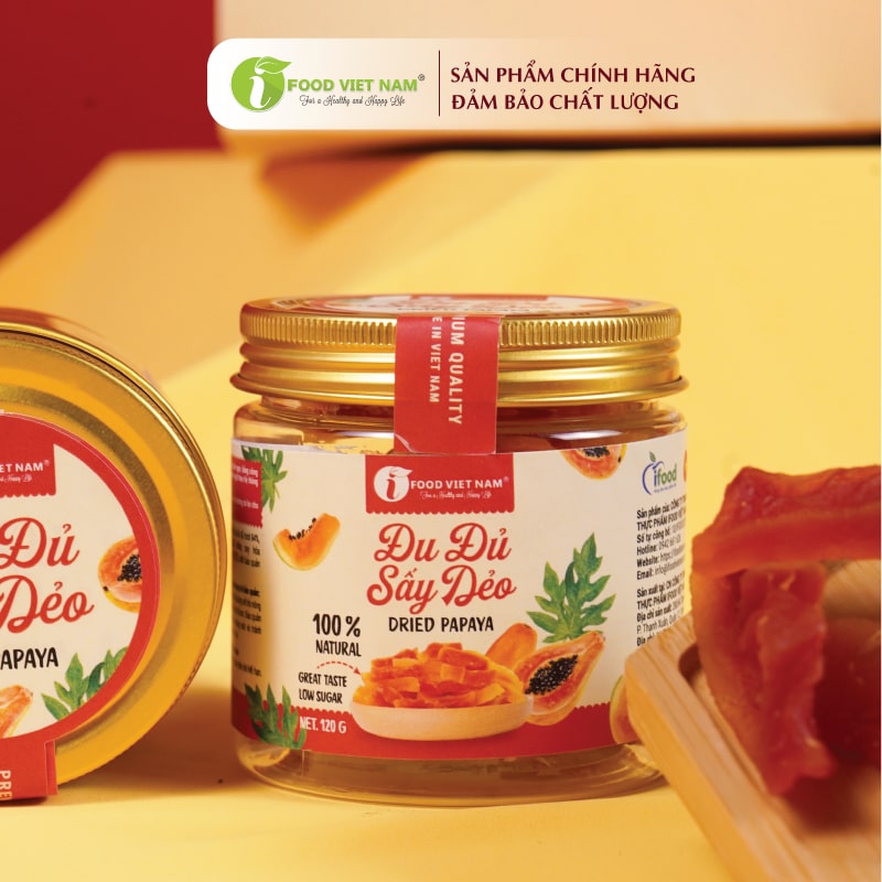 Đu đủ sấy dẻo IFood hũ nhựa