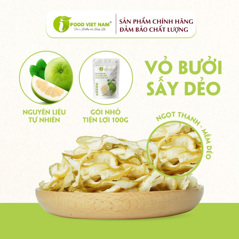 Vỏ bưởi sấy dẻo IFood túi zip