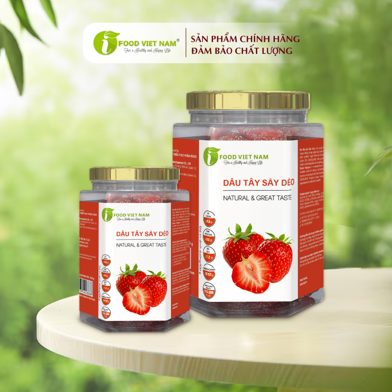 Dâu tây sấy dẻo hũ thuỷ tinh