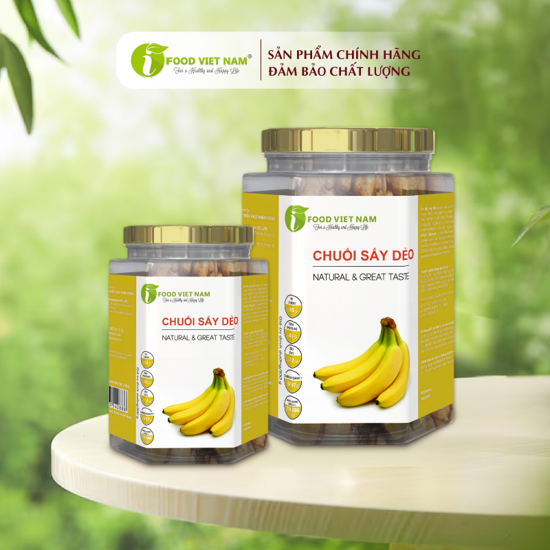 Chuối sấy dẻo hũ thuỷ tinh